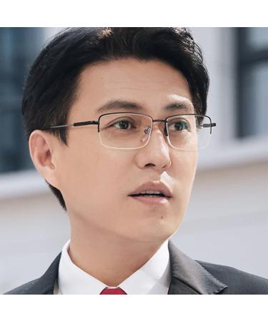 Lightweight Titanium Alloy Half-Frame Business Reading Glasses for Men | Blue Light Blocking 3.0x Gold Readers - International Shipping Available - Buy Online on GoSupps.com