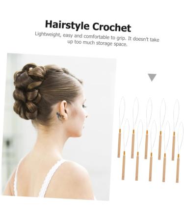 Baluue 18 Pcs Wooden Handle Wig Crochet Hair Braiding Tools Bead Link Threader Stainless Steel Khaki - Buy Online on GoSupps.com