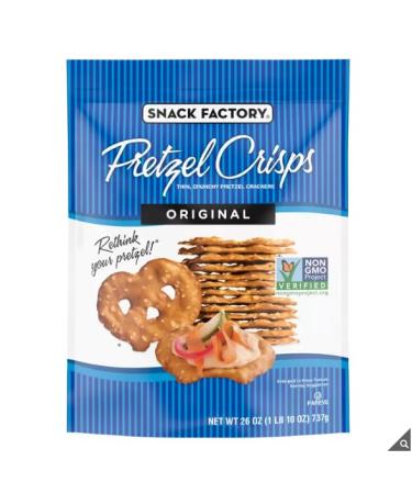Snack Factory Pretzel Crisps Original Snack Factory Pretzel Crisps Original Knots Thin Crunchy Cracker Snack Pack 737g