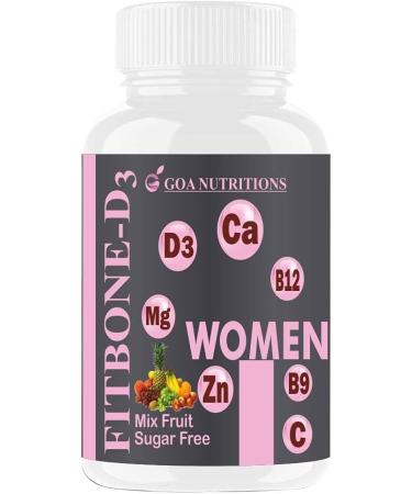SENTA Calcium Tablets for Women Magnesium Zinc Supplement Joint Support with Vitamin D3 B12 Supplements to Promote Bone Health & Supports Muscle Function for Women - 120 No SugarTablet