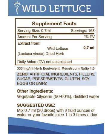 Wild Lettuce Tincture Alcohol-Free Extract - 4 FL OZ Dried Herb - Secrets of the Tribe - Buy Online on GoSupps.com