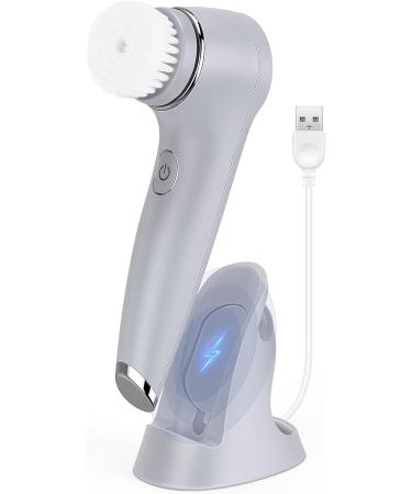 FLOVES Facial Cleansing Brush - Dual Direction Spinning Face Brush for Exfoliating, Waterproof, Rechargeable - 2 Replacement Heads, 2 Speeds - KC-5200 Gray - Buy Online on GoSupps.com