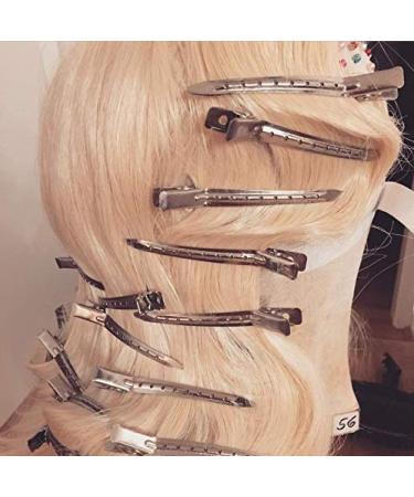 24 Pieces Silver Duck Bill Hair Clips - Metal Clamps & Combi Clips for Girls & Women - 3.3 Inch Alligator Curl Hair Clips with Holes for Hairdressing - Buy Online on GoSupps.com