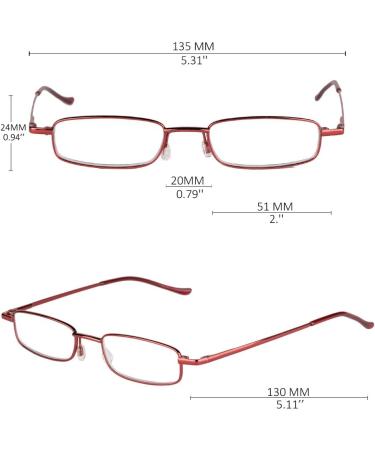 Koosufa 2.5x Reading Glasses for Men & Women - Lightweight Metal Classic Hinge Narrow Style with Case & Pocket Clip (3 Pieces) - Perfect for Comfortable Reading - Buy Online on GoSupps.com