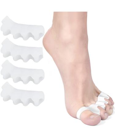 T Tersely 2 Pairs Toe Separators Soft Gel Toe Spacers to Correct Bunions and Restore Toes to Their Original Shape Bunion Corrector Toe Spacers Toe Straightener Toe Stretcher Big Toe Correctors White