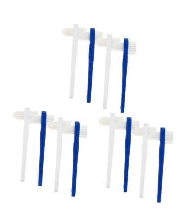 Minkissy 12 StK double -headed toothbrush brisk toothbrush false teeth prosthesis brush denture brush brush cleaning brush tooth cleaning tool tooth cleaning supply supply