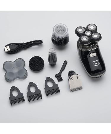 Electric Razor for Men 5 in 1 Electric Shaver USB Rechargeable Floating Heads Razors Clipper Nose Ear Hair Trimmer Men Facial Cleaning Brush Set