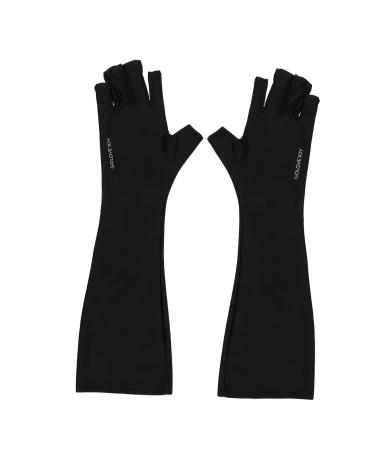 minkissy 1 Pair Nail Gloves Fingerless Gloves Gel Manicure Gloves Gel Nail Led Lamp Gloves Uv Shield Gloves Uv-resistant Manicure Gloves Polyester Anti-black Mj03