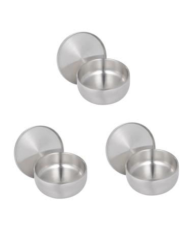 Frcolor metal stand 3 pieces clean silver shell polished salon gift stand well Natch care like tool selection razor razor bearer bears bathroom stainless steel wants 11x11x6.5cmx3pcs silverx3stk