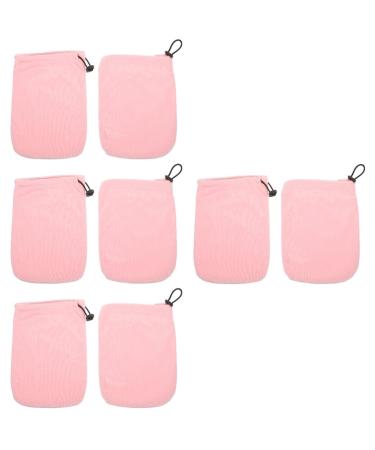 Healeved 4 Pairs Wax Thermal Insulation Gloves Hand Paraffin Bath Liners Paraffin Bath Mittens Insulated Mitts and Cozies Beauty Paraffin Wax Mitt Spa Work Bath Mat Plush Pink