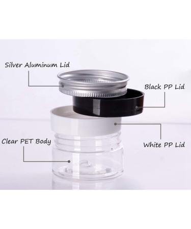 120 ml Plastic Cosmetic Containers with Silver Aluminum Caps - Pack of 6 | Perfect for Creams Lotions Ointments & Makeup - Buy Online on GoSupps.com