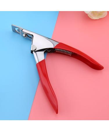False Nail Tip Clipper Cutter Trimmer - Red Acrylic Nail Edge Cutter Tool - Buy Online on GoSupps.com
