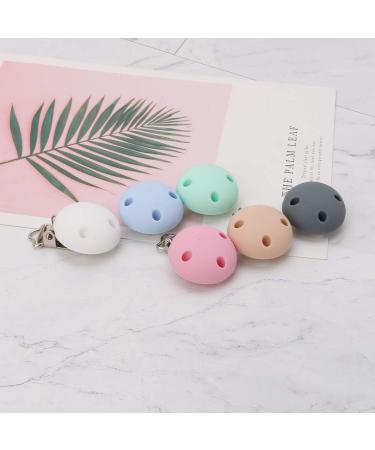 Schnuller Clip Set - 1 Piece Silicone & Metal Pacifier Chain for Babies | Light Blue Dummy Holder (3x4.5cm) - International Shipping Available - Buy Online on GoSupps.com