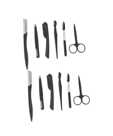 FRCOLOR 12 Pcs Set Eyebrow Trimming Set Eyebrow Grooming Kit Eyebrow Razor Kit Brow Trimmer Eyebrow 19X9cmx2pcs Blackx2pcs