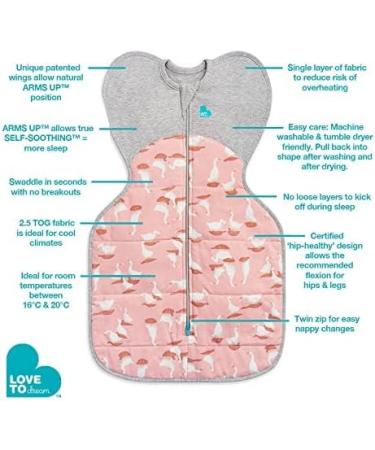 Love To Dream Swaddle UP Baby Sleeping Bag Pink Medium - Self-Soothing Swaddle for Newborns | Calms Startle Reflex | Improves Sleep | 16-20 C | 6-8.5kg | New Born Essentials - Buy Online on GoSupps.com