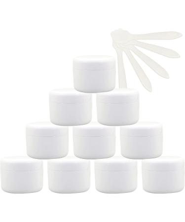 Travel bottlingtravel pots for cream small pots with lids 12 PC Empty 50ml Pink Plastic Cosmetic Jars with Screw Lid 50g Small Pot with Inner Linner for Cosmetic Travel Gel Lip Balm + 5X Spatula (Co