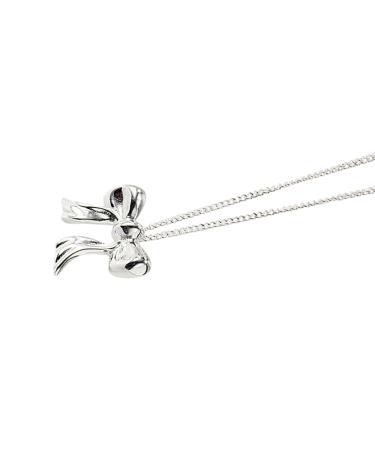 Oralgos Elegant butterfly necklace loop pendant necklace adjustable chain choker handmade collarbone chain gifts for women silver