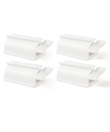 Tube Toothpaste Squeezer Toothpaste Squeezer Rolling Tube Toothpaste Squeezer Manual Toothpaste Squeezer Multipurpose Toothpaste Holder Toothpaste Dispenser For Bathroom Easy Extrusion/No Waste/Space White(4pcs)