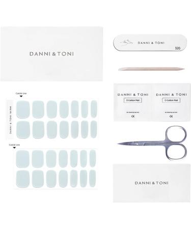 DANNI & TONI 28 Stickers Semi Cured Gel Nail Polish Strips in Light Cyan - Salon-Quality Manicure Stickers Set - Buy Online on GoSupps.com