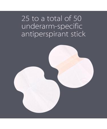 Underarm Sweat Pads 50 Pair - Disposable Absorbent Patches for Hyperhidrosis - Non-Visible Dress Guards for Excessive Sweating - Buy Online on GoSupps.com