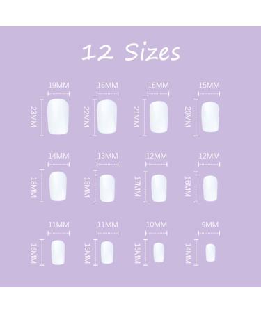 BABALAL Glossy Squoval French Fake Nails - Natural Acrylic False Nails for Women and Girls | Short Press-On Nails 001-CRJC - Buy Online on GoSupps.com