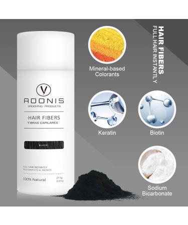 Buy COMPLETE SET 5-in-1 ADONIS Hair Fiber Kit - All Natural Keratin Hair Fibers for Thinning Hair | Fast International Shipping - Buy Online on GoSupps.com