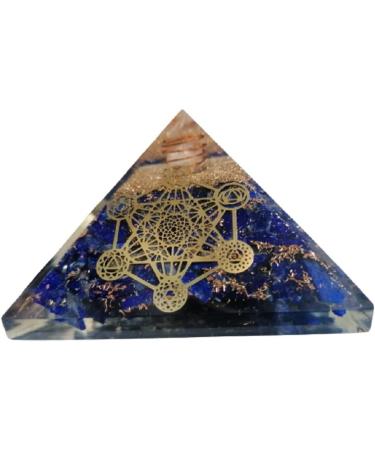 P&R UK Lapis Lazuli Metatron's Cube Orgonite Pyramid with Copper Coil - Energy-Enhancing Healing Crystal D cor in Elegant Gift Box - Buy Online on GoSupps.com
