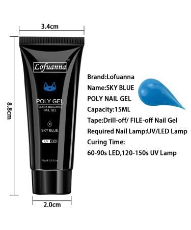 Lofuanna Poly Nail Set - 15ml x 2 | Gel Nail Extension Kit for Technicians & DIY | Blue Acrylic Nail Gel for Quick Building - Buy Online on GoSupps.com