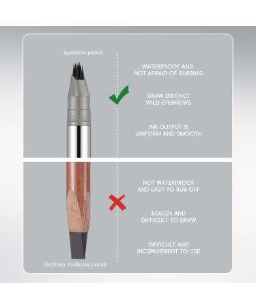 Liquid eyebrow pen 2in1 eyebrow pencil Long Lasting Smudge Resistant Beauty Supplies Waterproof Hairline Pen for Photo Shoots Special Occasions 1 Gray Black - Buy Online on GoSupps.com