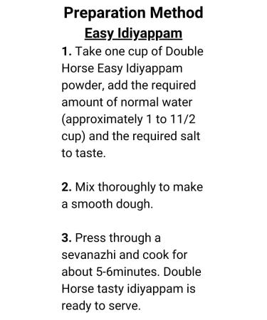 Double Horse Easy Idiyappam Powder 1Kg - Premium Rice Flour for Traditional Indian Cuisine - Buy Online on GoSupps.com