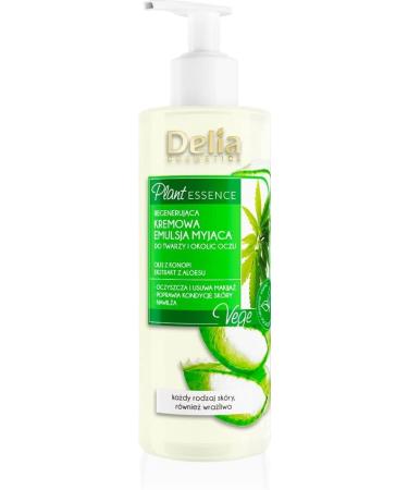 Delia Cosmetics - Plant Essence - Face & Eye Cleansing Emulsion - Creamy Make Up Remover - Vegan Friendly - Natural Ingredients - Aloe Extract - Every Skin Type - Cleanses Refreshes Soothes - 200 ml - Buy Online on GoSupps.com