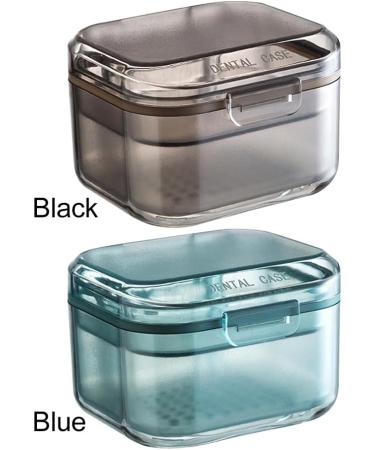 Three Layers Denture Box with Strainer Denture Box for Soaking Dentures and Storage Mouthguards Clear Dentures Braces Case for Daily Travel Cleaning(Blue) - Buy Online on GoSupps.com