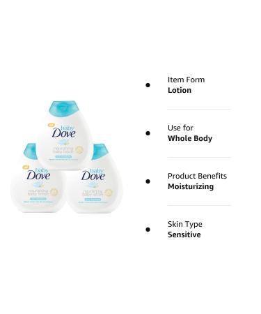 Dove Baby Sensitive Moisture Nourishing Lotion - Fragrance Free - 6.76 Fl Oz - Pack of 3 - Buy Online on GoSupps.com