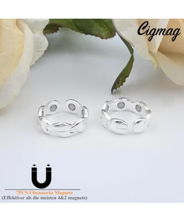Cigmag 2PCs Lymph Drainage Magnetic Jewelry for Women - 7 Ultra-High Magnets 99% Pure Copper Adjustable Silver Fish Tail Gift Box - Buy Online on GoSupps.com
