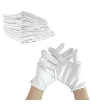 Dinghaole 5 Pairs of Cotton Gloves White Eczema Cotton Moisturising Gloves for Dry Hands Also Enjoy Three Different Sizes for Men Women and Children Breathable Washable Stretchable Gloves