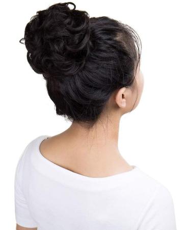 Women Messy Hair Scrunchy Scrunchie Bun Up Do Hair Piece Hair Ribbon Ponytail Hair Extensions Wavy Messy Dark Brown - Buy Online on GoSupps.com