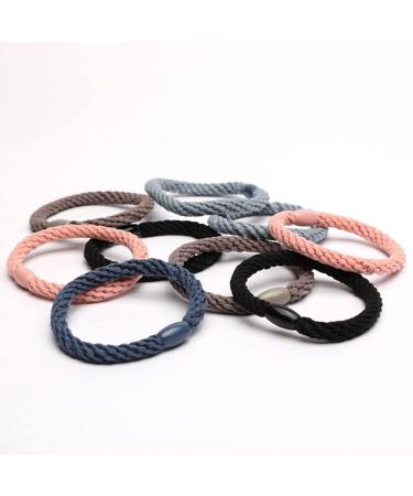 Buy Sioppkik 12-Piece Cotton Hair Ties - Braided Elastic Bands for Thick & Curly Hair | Durable Hair Jewelry (Mixed Colors) - International Shipping Available - Buy Online on GoSupps.com