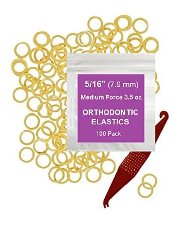 5/16 Inch Orthodontic Elastic Rubber Bands 100 Pack Natural Medium 3.5 Ounce Small Rubberbands Dreadlocks Hair Braids Fix Tooth Gap Free Elastic Placer for Braces