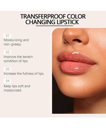 TSYIDUI Transferproof Color Changing LipstickGold Crystal Ph Lipstick Color ChangingClear lipstick That Changes colorLong Lasting 24 Hours Moisturizing Glossy Shine Lip Gloss for Women 1pcs - Buy Online on GoSupps.com