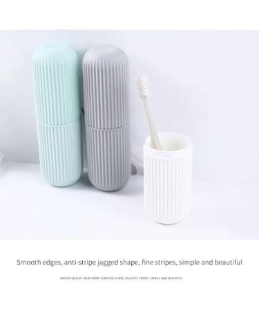 Digjobk Portable Toothbrush Mug with Lid - White Bathroom Storage Cup for Toothbrushes & Toothpaste | Outdoor Washing Cup & Accessories - Buy Online on GoSupps.com