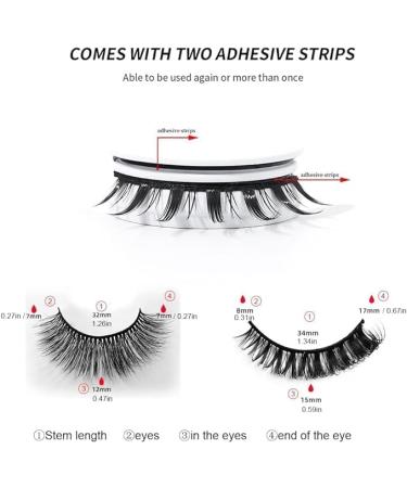 Reusable Self-Adhesive Eyelashes Natural Looking False Eyelashes Long Curly Eyelashes No Glue/Eyeliner/Magnet Waterproof and Easy to Apply (4 Pairs) - Buy Online on GoSupps.com