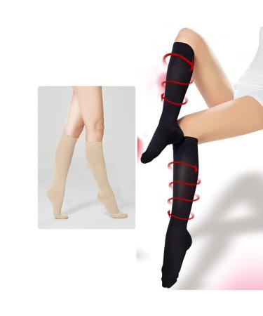 Aciyd Medical Elastic compression calf stockings varicose vein recovery socks 2 pairs sports compression socks 30-40 mmHg for ongoing travel health sisters (Wrap Foot XL)
