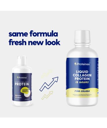 Proteinex Liquid Collagen Protein Supports Muscle and Joints Recovery - Liquid Collagen for Women and Men for Healthy Skin  Hair and Nails - No Carbs Ready to Drink Protein Drink (Pina Colada) Pina Colada 30 Fl Oz (Pack of 1) - Buy Online on GoSupps.com