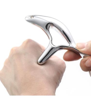 Metal Triangular Finch Massager - Dial Tendon Point Stick & Meridian Scraping Board for Foot Massage | Silver - Buy Online on GoSupps.com