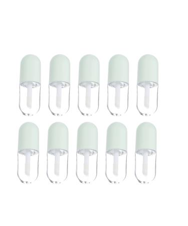 Lurrose 10 st lip gloss tube lip mini capsule bottle pipes with magic wand bottles themselves colored clear lip gloss bottles lip gloss tube holder applicator travel filling plastic pp green