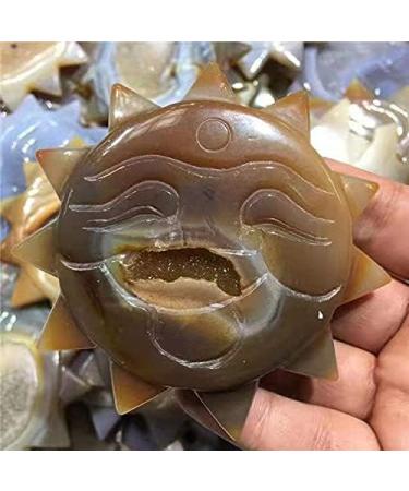 1pc Natural Crystals Gemstone Natural Agate geode Sun god for Gift 70-75mm Stone Mineral Specimen - Buy Online on GoSupps.com