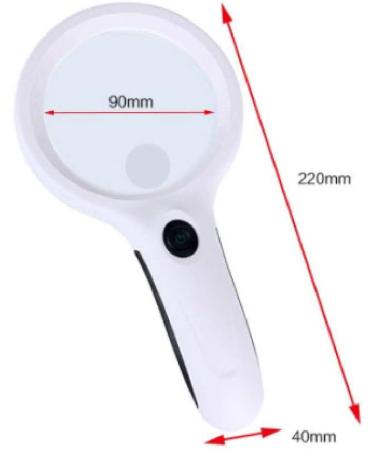 20 Times Handheld Reading Optical Magnifying Glass 8 LED Lights Old 90MM Large Lens 30 Times with Purple Light Made in China - Buy Online on GoSupps.com