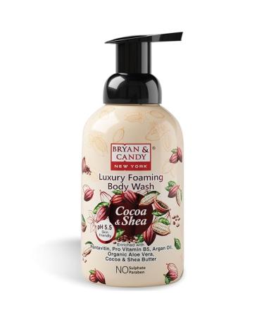 Luxury Foaming Body Wash with Pentavitin Pro Vit B5 Argan Oil Skin Friendly pH 5.5 All Skin Types 400 Ml (Cocoa Shea)