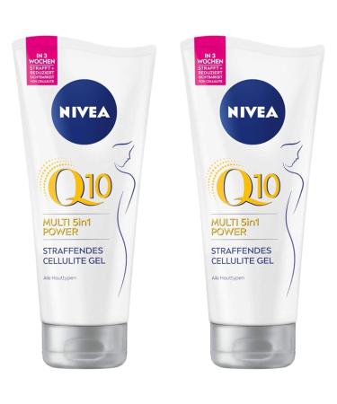 Nivea Body Gel Q10 Anti-Cellulite (200ml) tightening skin care gel with Q10 and Lotus extract cellulite gel with Multi 5in1 Power Formula (pack with 2) 200 ml (2 Pack)