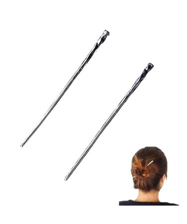 YILE Set of 2 Hair Sticks Chinese Hairpin Metal Hair Accessories Classic Hair Accessories for Women Lady Girls (Silver) 4.5 Inch (Pack of 2) - Buy Online on GoSupps.com